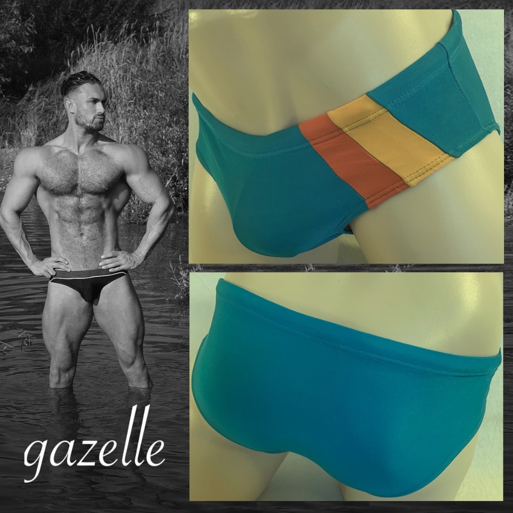 Gazelle Swim Briefs 28-32 82% nylon / 18% spandex Internal drawstring